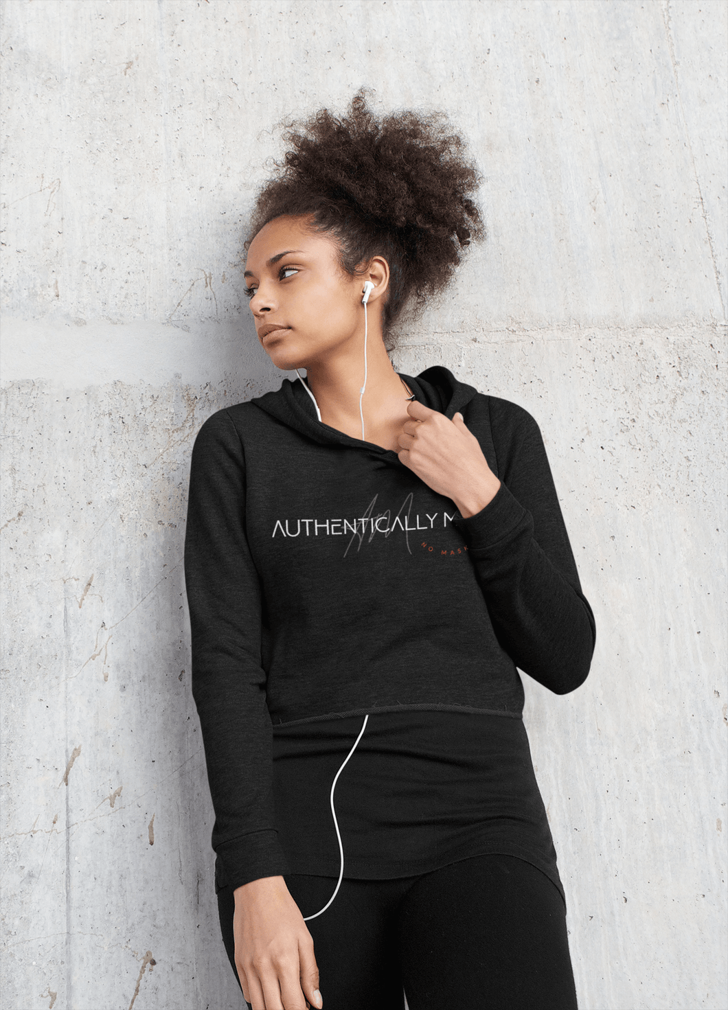 Signature Logo Fleece Cropped Hoodie - Authentically Me No Mask Required!